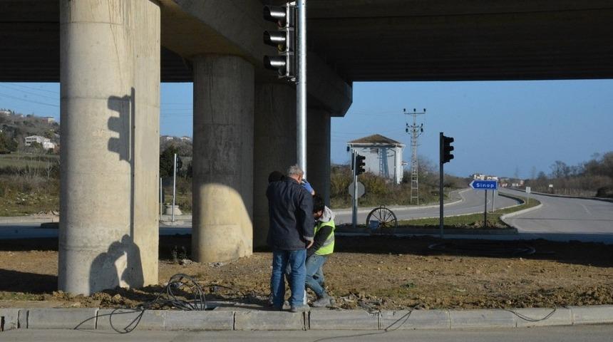 Sinop&rsquo;ta artık trafik lambası var