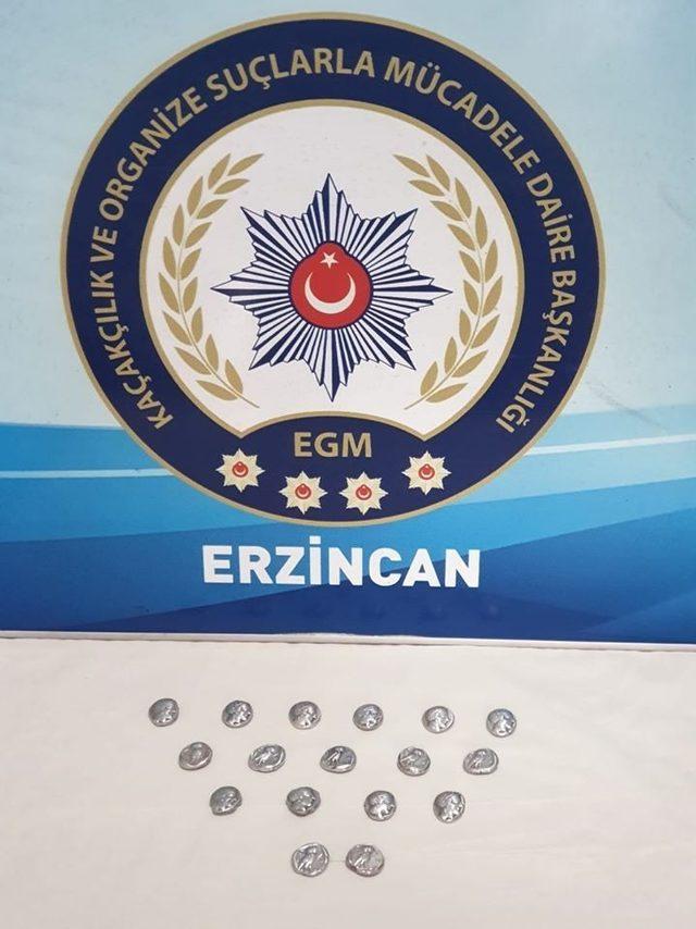 Erzincan’da Roma dönemine ait tarihi sikke ele geçirildi