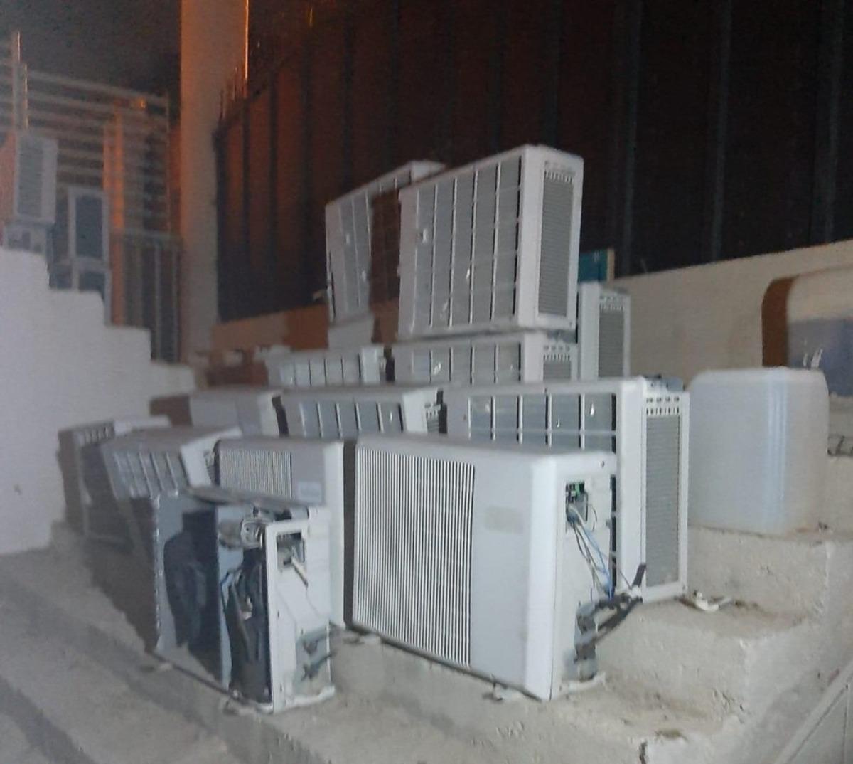 Otelden 23 adet klima &ccedil;alan hırsızlar polisten ka&ccedil;amadı