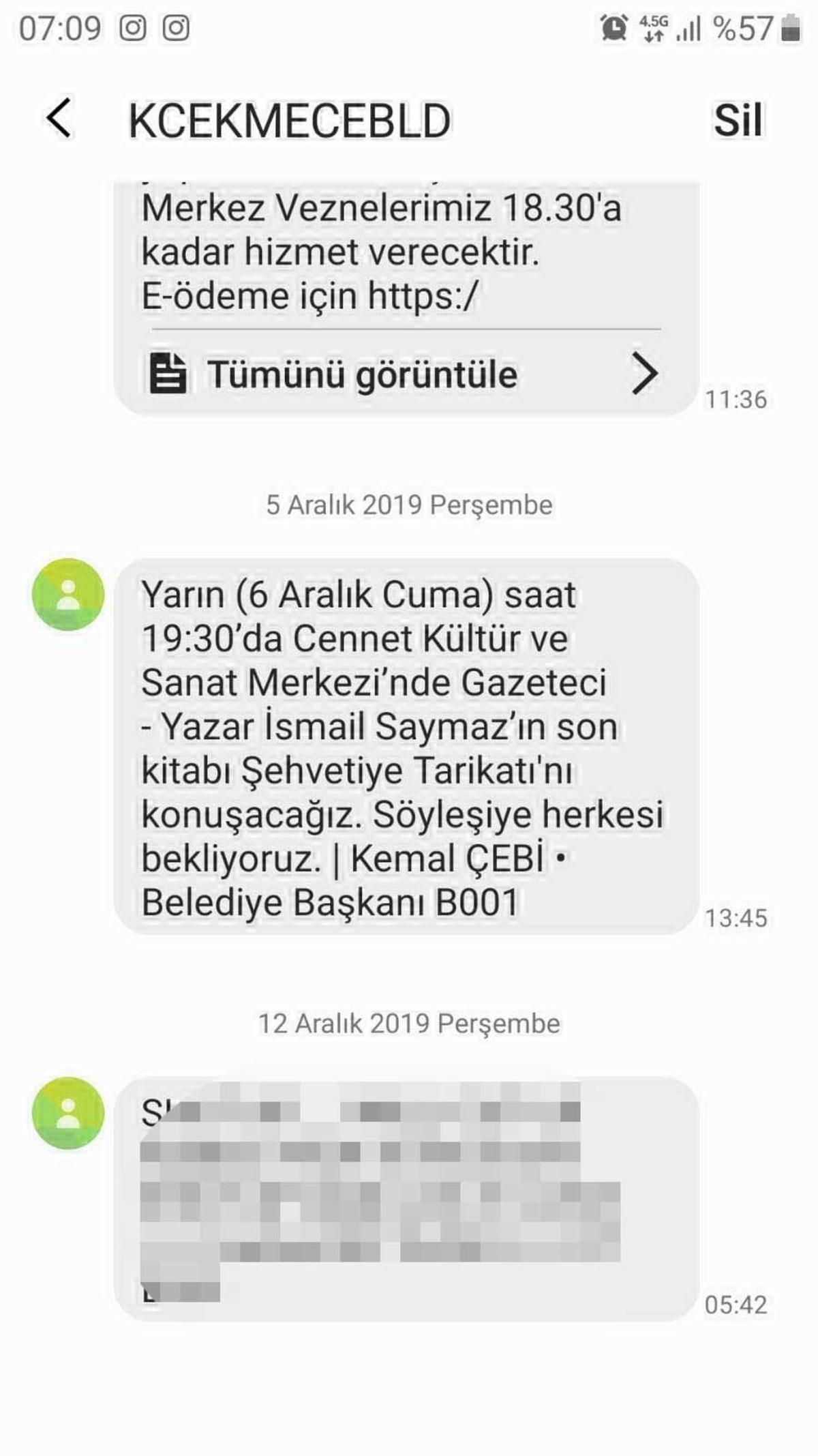 K&uuml;&ccedil;&uuml;k&ccedil;ekmecelilere SMS şoku