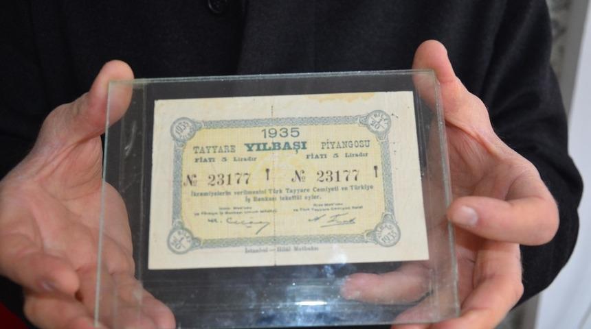 1934 yılında basılmış! 85 yıllık piyango biletine gözü gibi bakıyor