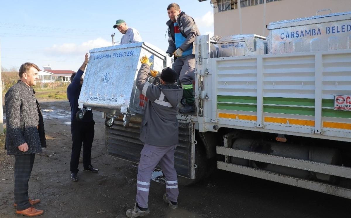 &Ccedil;arşamba Belediyesinden her mahalleye &ccedil;&ouml;p konteyneri