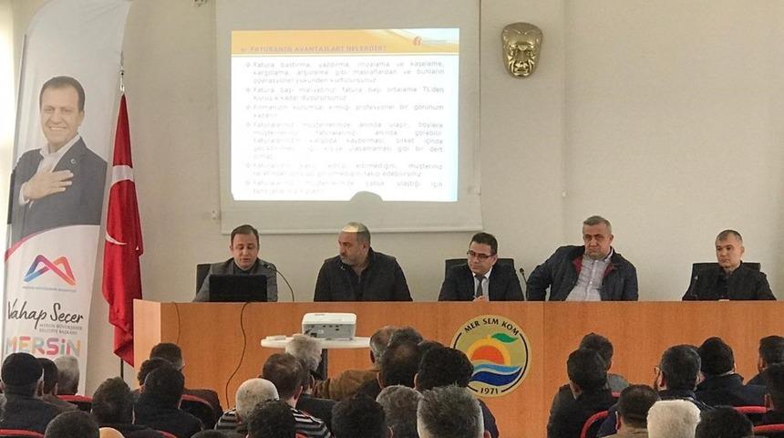 Mersin Toptancı Hal Kompleksi esnafı e-fatura ile ilgili bilgilendirildi