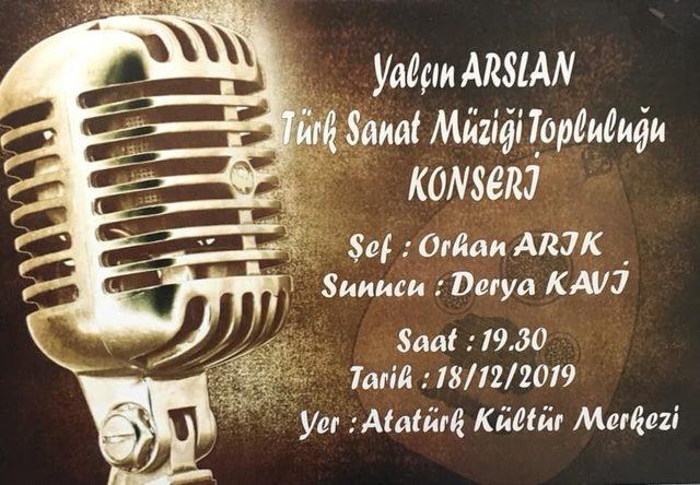 Yalçın Arslan Türk Sanat Müziği Topluluğundan konser