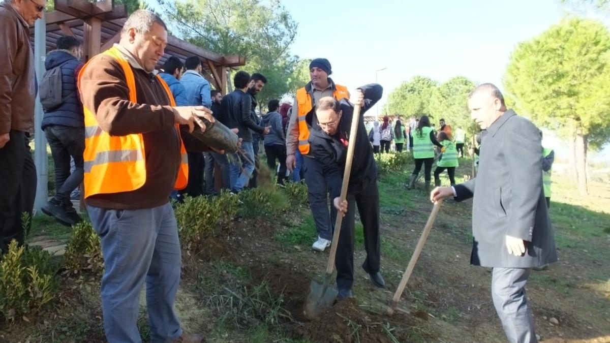 Takım &Ccedil;alışması Dersinde fıstık &ccedil;amlarını toprakla buluşturdular