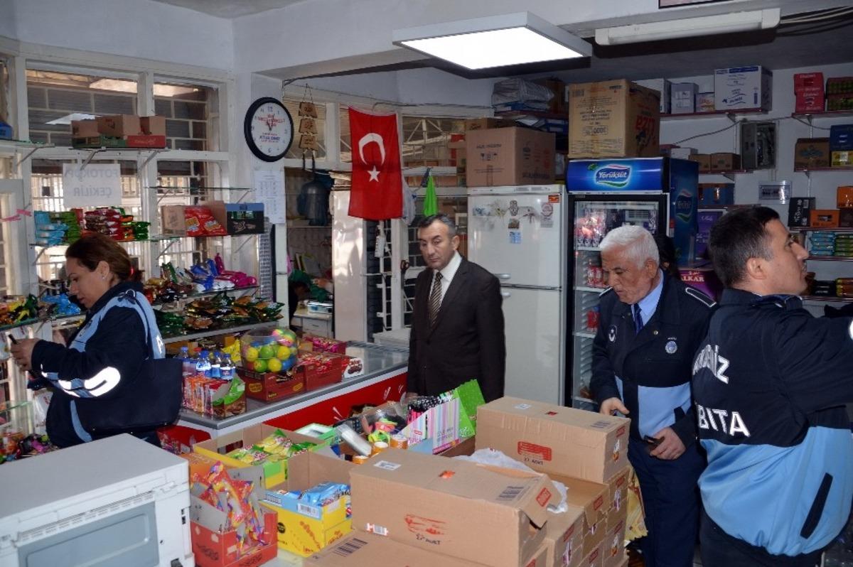 Akdeniz Zabıtasından kantinlerde &lsquo;şırınga &ccedil;ikolata&rsquo; denetimi