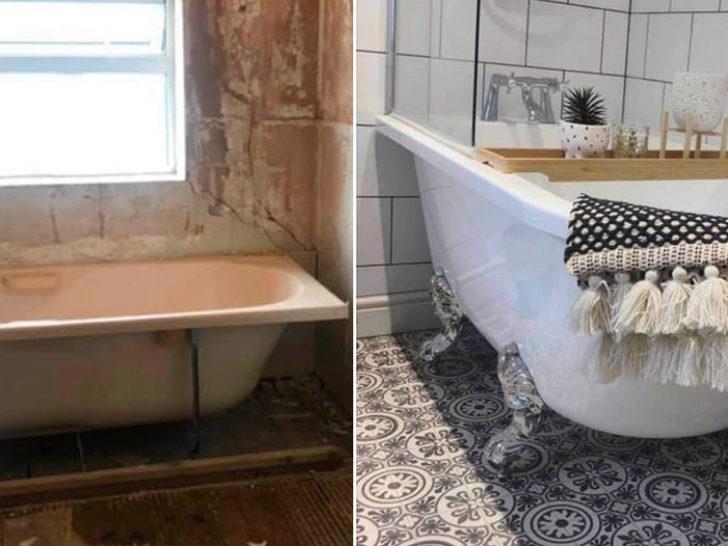 Banyo dönüşümüne çok şaşıracaksınız! Aylarca uğraştı beğeni yağmuruna tutuldu