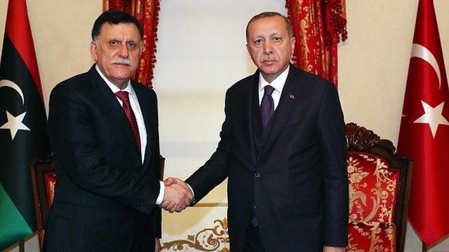 Libya'da kurulan Ulusal Mutabakat Hükümeti'nin lideri Fayez al-Sarraj ve Cumhurbaşkanı Recep Tayyip Erdoğan