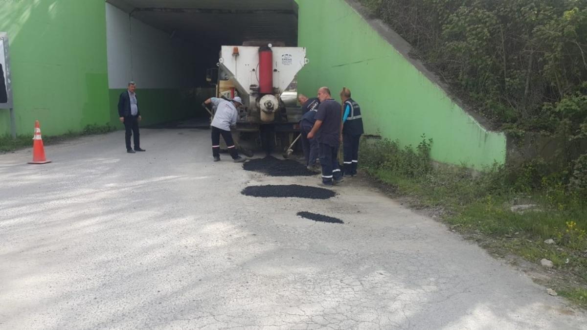 Sapanca&rsquo;da 170 ton asfalt yama &ccedil;alışması