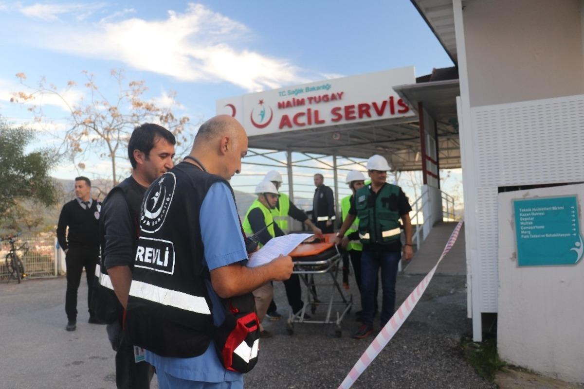Marmaris Devlet Hastanesi&rsquo;ndeki tatbikat başarıyla ger&ccedil;ekleştirildi