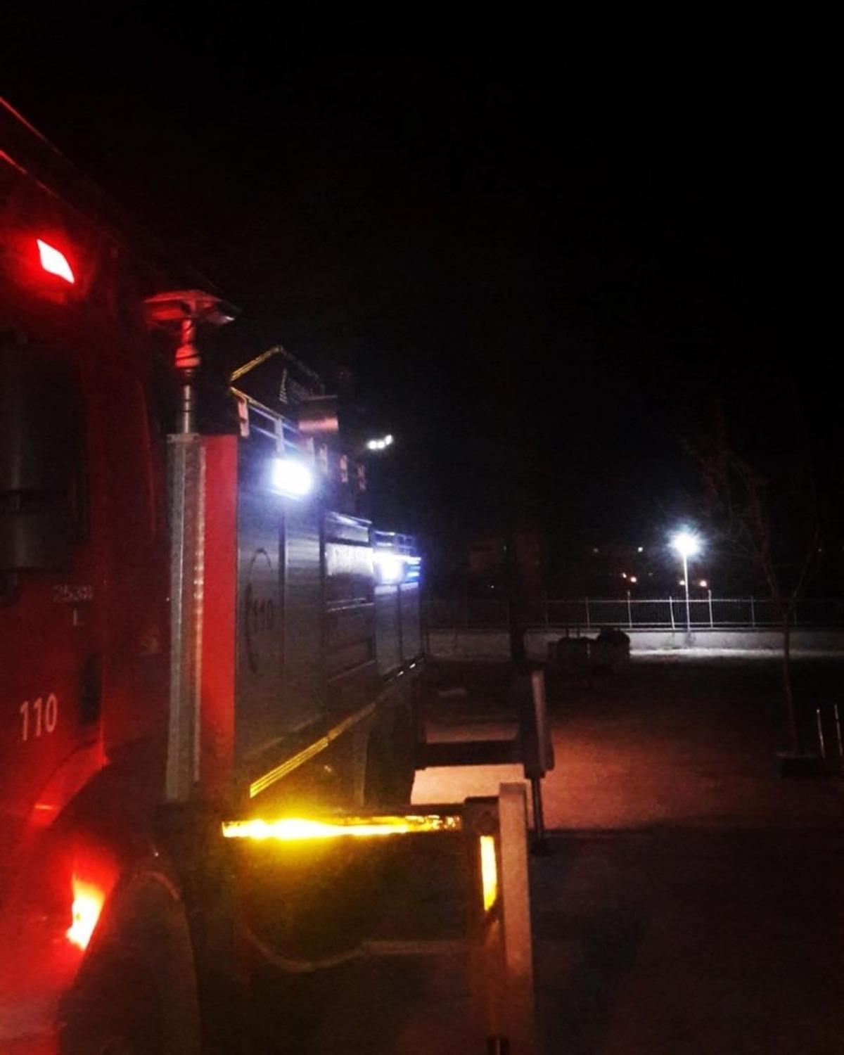 Ağa&ccedil;ta mahsur kalan kediyi itfaiye kurtardı