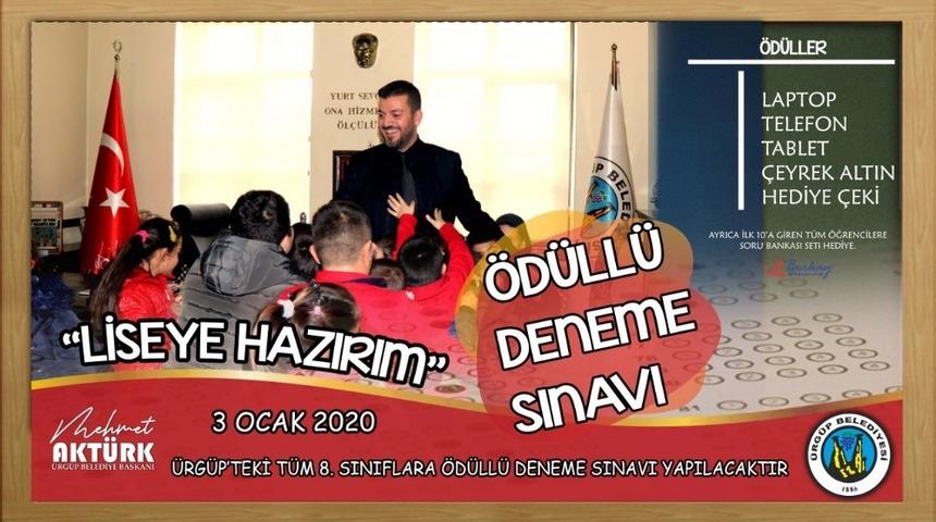 &Uuml;rg&uuml;p Belediyesinden &lsquo;Liseye Hazırım&rsquo; &ouml;d&uuml;ll&uuml; deneme sınavı