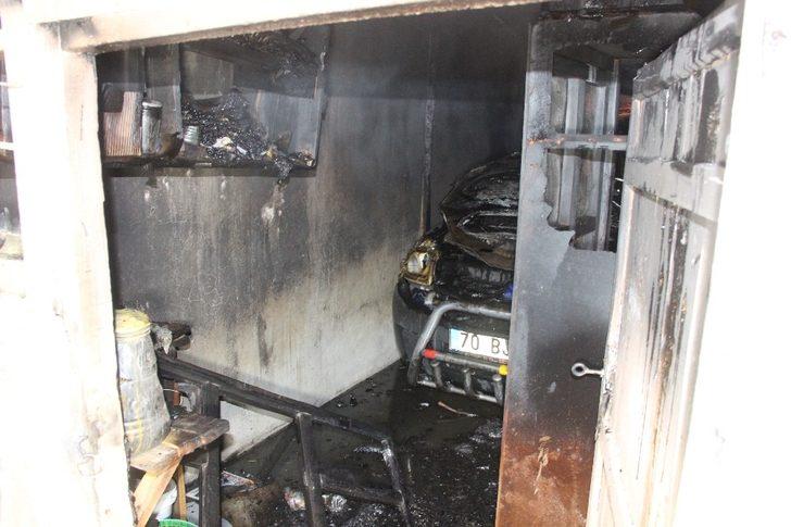 Garajda park halindeki araç alev alev yandı! G5