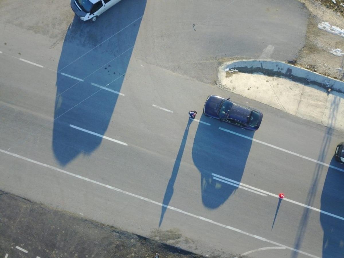 Horasan 15. Jandarma Trafik Timi drone ile uygulamaya ge&ccedil;ti