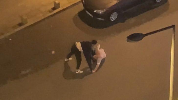 Esenyurt'ta yol ortasında kavga! Evinin penceresinden kaydetti G4