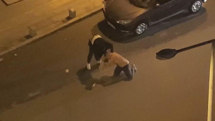 Esenyurt'ta yol ortasında kavga! Evinin penceresinden kaydetti G2