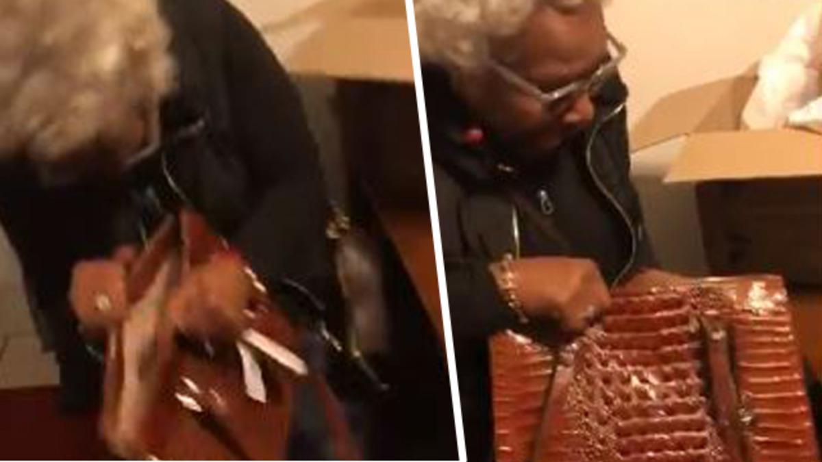 72 yaşındaki kadının 20 yıldır istediği &ccedil;antaya kavuştuğu o anlar!