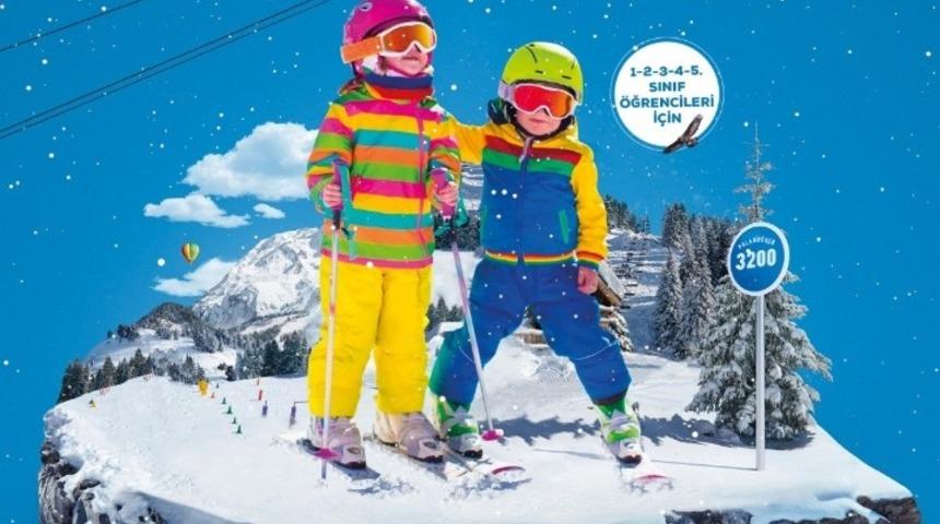 Aziziyeli &ccedil;ocuklara kayak imkanı