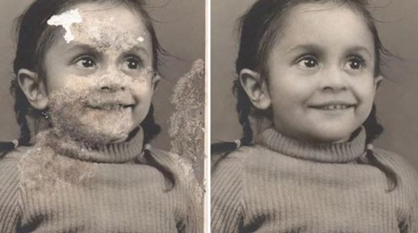 Çocukluğundan kalan tek fotoğrafı böyle yeniletti!