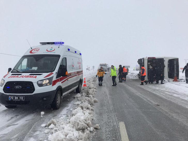 Karaman'da yolcu otobüsü kaza yaptı! Yaralılar var G1