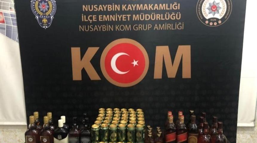 Mardin’de 91 litre kaçak içki ele geçirildi