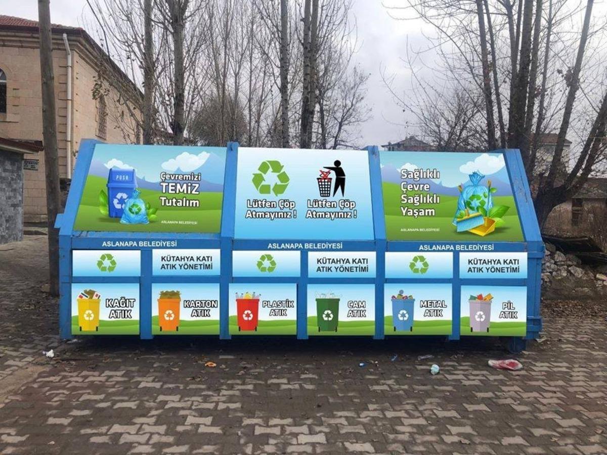 Aslanapa Belediyesi geri d&ouml;n&uuml;ş&uuml;m merkezi oluşturdu