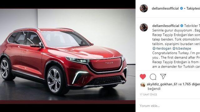 Dünyaca ünlü Della Miles’ten yerli otomobil siparişi