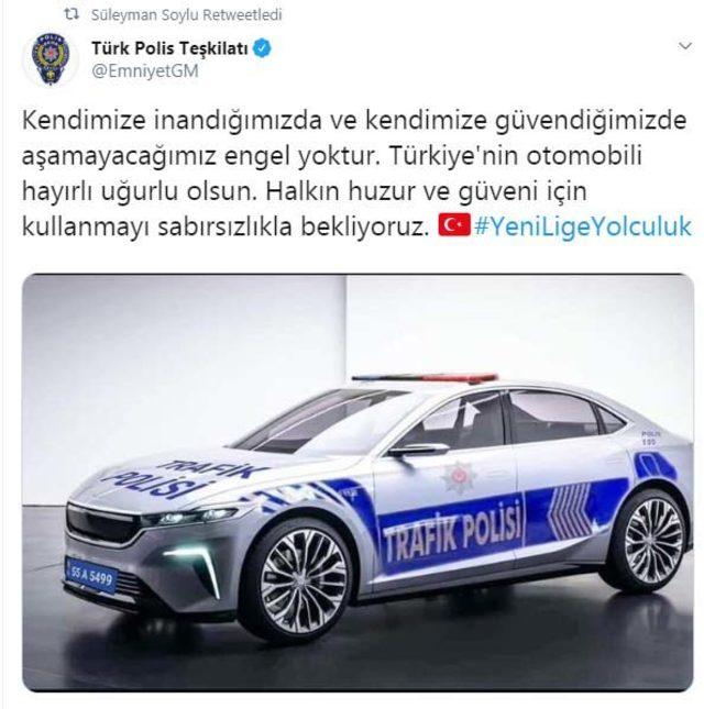 Bakan Soylu'dan 'yerli otomobil' paylaşımı