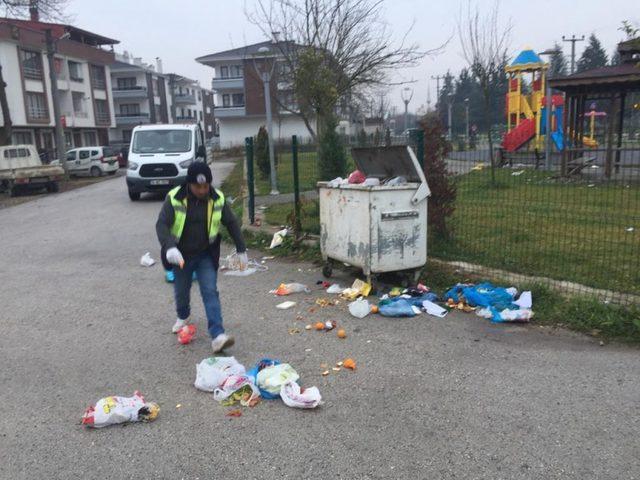 Düzce’de temizlik günün erken saati başlıyor