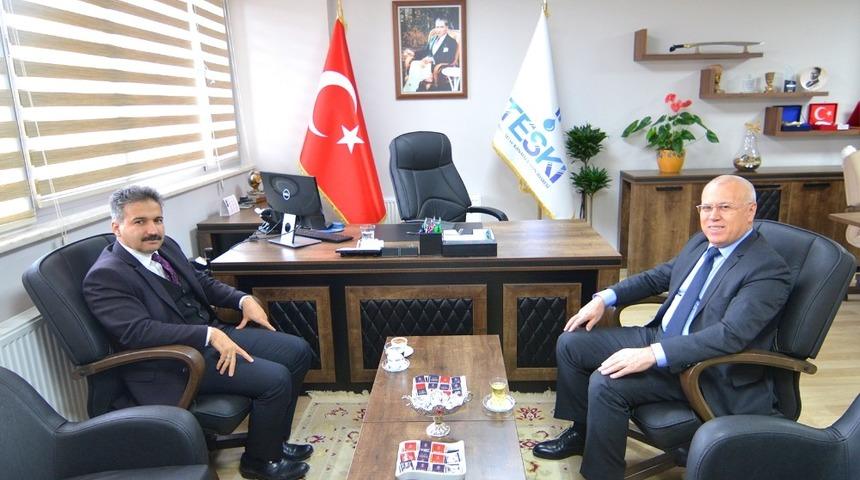 Kaymakam Taş&ccedil;ı Genel M&uuml;d&uuml;r İ&ccedil;&ouml;z ile g&ouml;r&uuml;ş alışverişinde bulundu