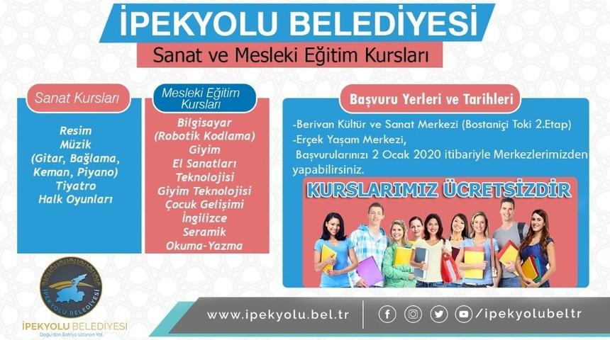 İpekyolu&rsquo;nda sanat ve meslek edindirme kursları a&ccedil;ılıyor