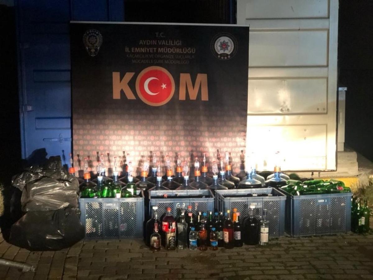Aydın&rsquo;da 1525 litre ka&ccedil;ak i&ccedil;ki ele ge&ccedil;irildi