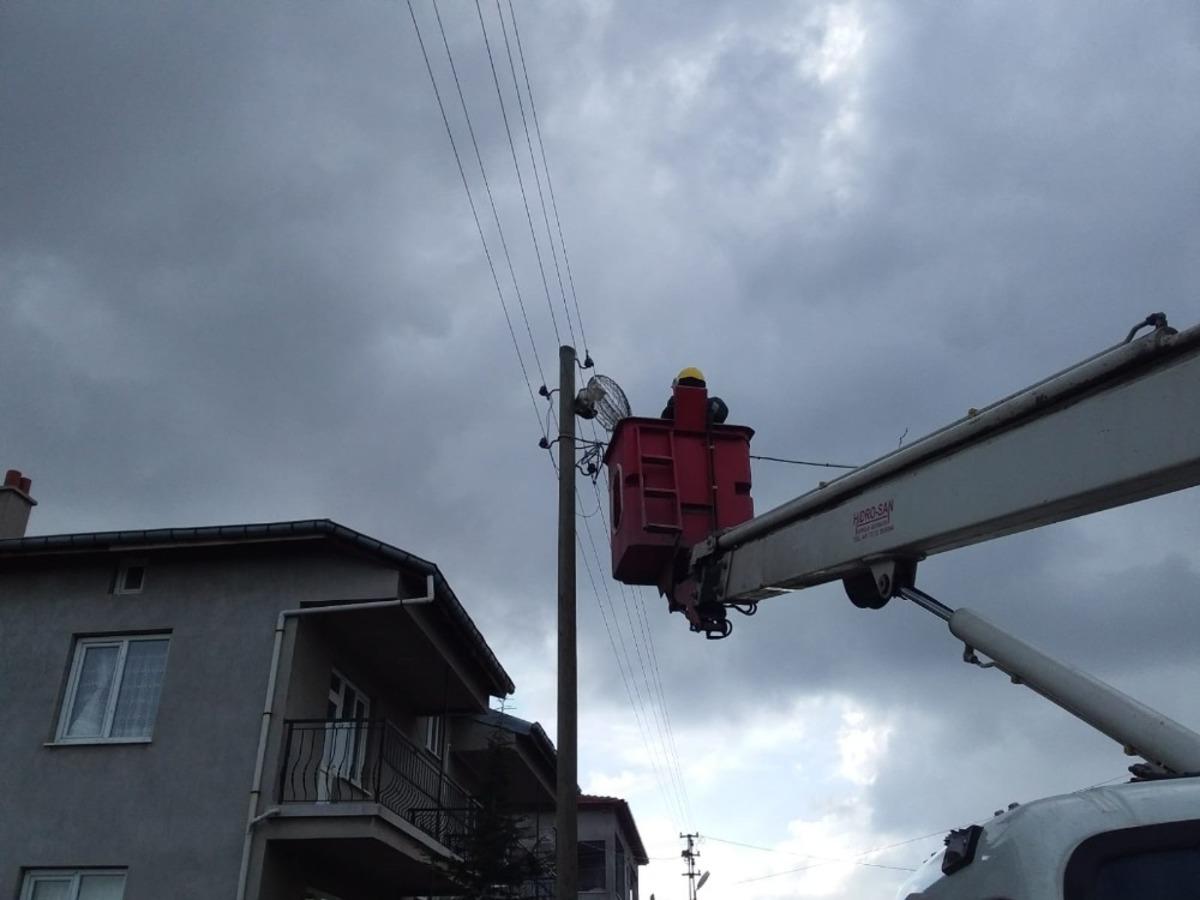 Direkte mahsur kalan kediyi itfaiye kurtardı