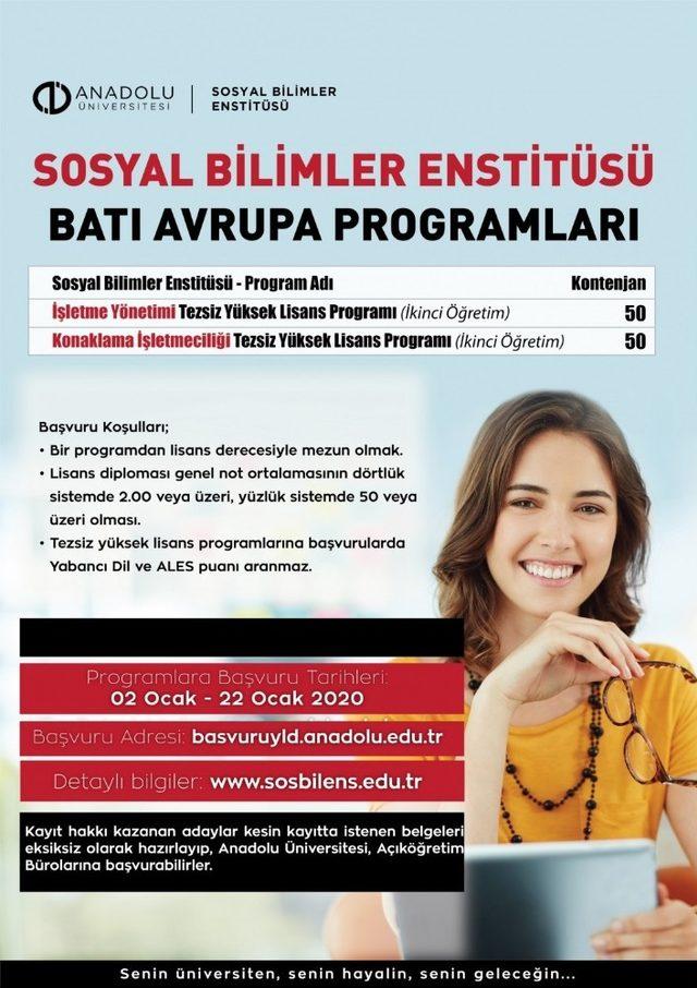 Anadolu Üniversitesi’nden Batı Avrupa ve KKTC’de tezsiz yüksek lisans programları