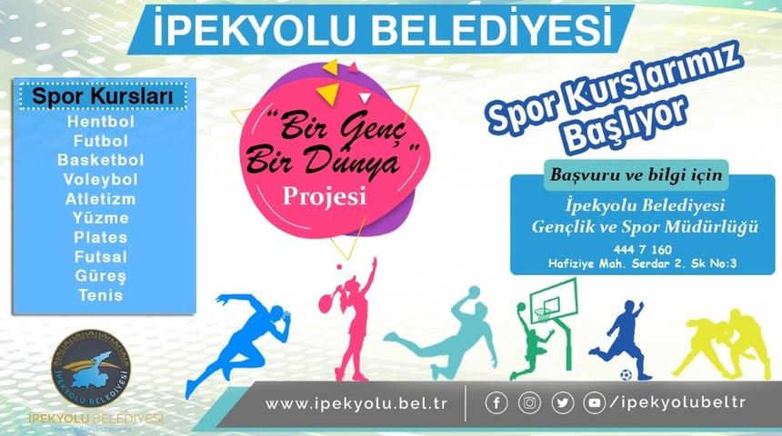 İpekyolu Belediyesinden &ldquo;Bir Gen&ccedil; Bir D&uuml;nya&rdquo; spor kursları