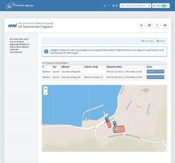 Ayvalık’ta muhtemel afet ve acil durum toplanma bölgelerine revizyon G4