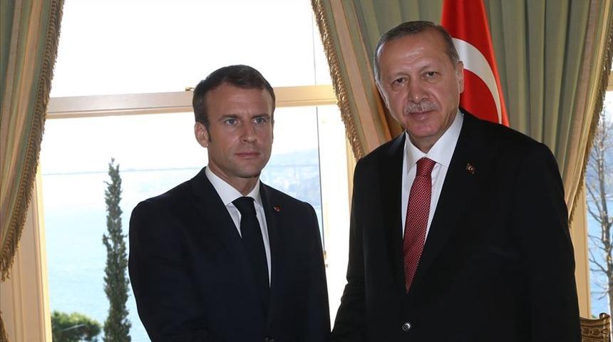 Cumhurbaşkanı Erdoğan, Fransa Cumhurbaşkanı Macron ile g&ouml;r&uuml;şt&uuml;