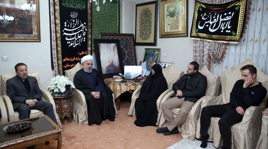 Ruhani ile Iraklı Şii lider Sadr, Kasım S&uuml;leymani'nin evini ziyaret etti