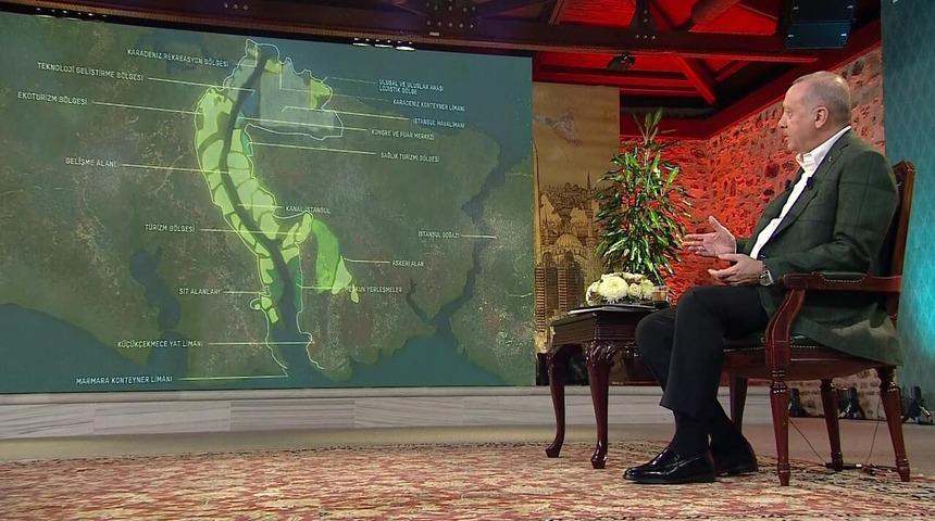 Cumhurbaşkanı Erdoğan'dan canlı yayında Kanal İstanbul ve Montrö açıklaması