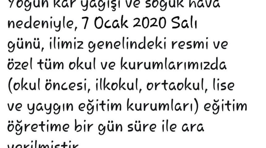 Eskişehir&rsquo;de sahte hesaptan kar tatili mesajı atıldı