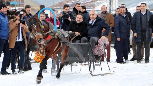 'Hababam Sınıfı Tatilde' filmi gerçek oldu! Belediye başkanı ve müdür bindikleri atlı kızağı durduramadı