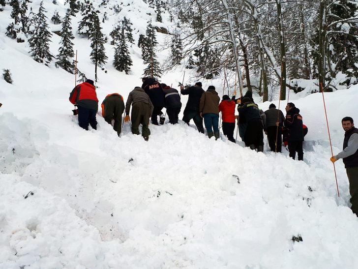 Çığ altında kalan işçiyi 2 metrelik karda kurtarma seferberliği (3) G1