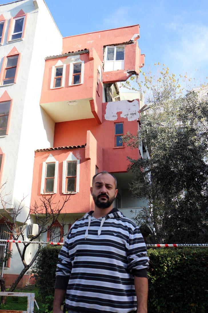 Alanya'da 4 katlı binanın 2 katı yıkıldı; baba ve oğlu kurtuldu G5