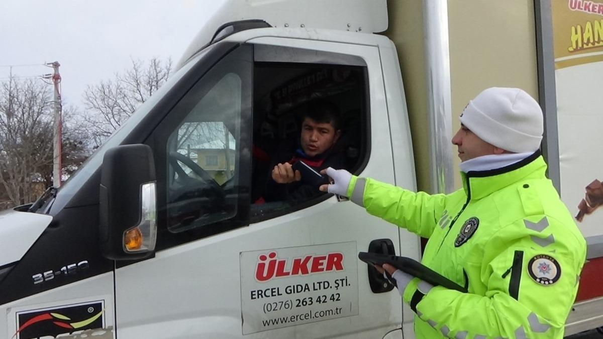 Kış lastiği takmayan ticari ara&ccedil;lara ceza uygulandı