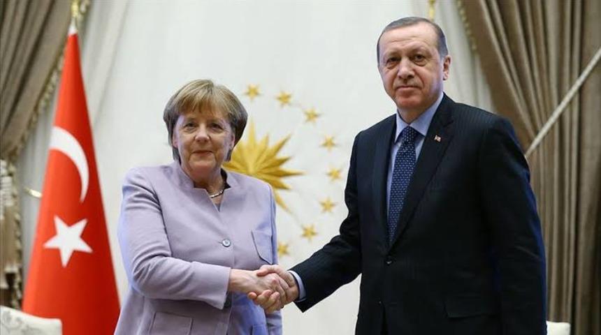 Cumhurbaşkanı Erdoğan, Almanya Başbakanı Merkel ile görüştü