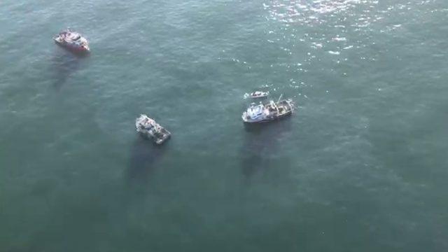 Kayıp 3 kişiyi arama çalışmaları havadan görüntülendi