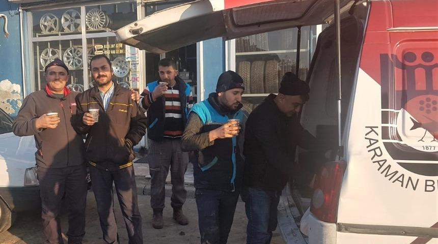 Karaman Belediyesinden esnafa sıcak &ccedil;orba