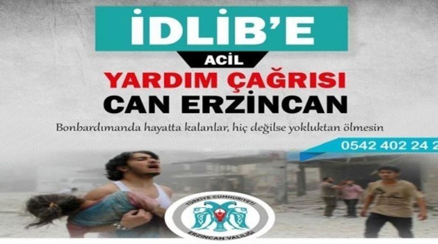 Erzincan&rsquo;da İdlib i&ccedil;in yardım seferberliği başlatıldı