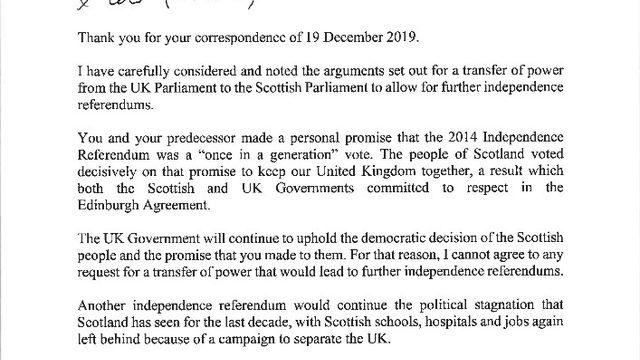 Johnson, İskoçya’nın bağımsızlık referandumu talebini reddetti