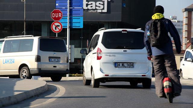 Beşiktaş'ta tehlikeli yolculuk böyle görüntülendi